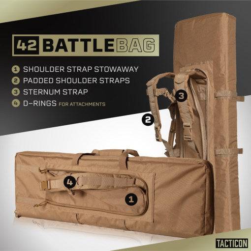 BattleBag Double Rifle Bag (36 inch & 42 inch) Gun Case - Xandr Defense