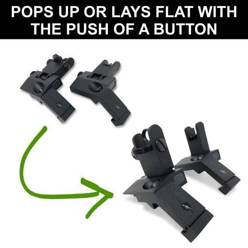 45 Degree Offset Iron Sights Flip Up BUIS For Rifle - Xandr Defense